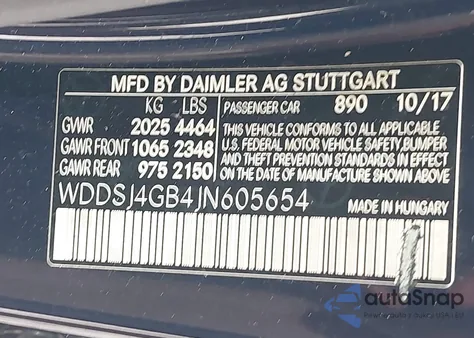 2018 Mercedes-Benz Cla 250 4Matic from USA, damaged, VIN WDDSJ4GB4JN605654